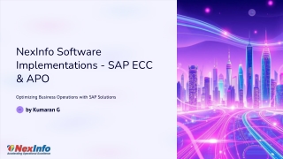 NexInfo’s Expertise in SAP ECC and APO Implementation