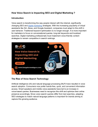 How Voice Search is Impacting SEO and Digital Marketing