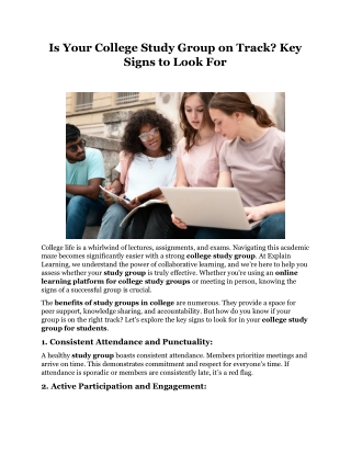 Is Your College Study Group on Track Key Signs to Look For