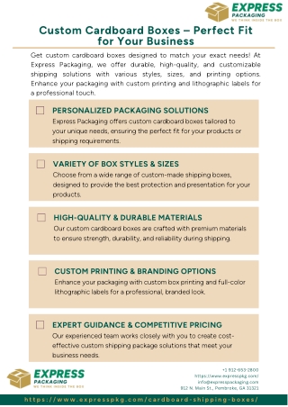 Express Packaging  Custom Cardboard Boxes – Perfect Fit for Your Business