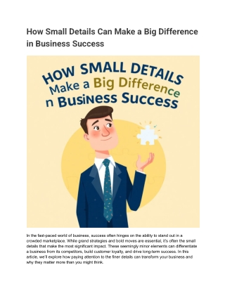 How Small Details Can Make a Big Difference in Business Success