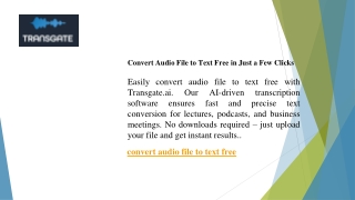 convert audio file to text free in just
