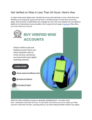 Get Verified on Wise in Less Than 24 Hours_ Here's How