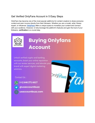 Get Verified OnlyFans Account in 5 Easy Steps