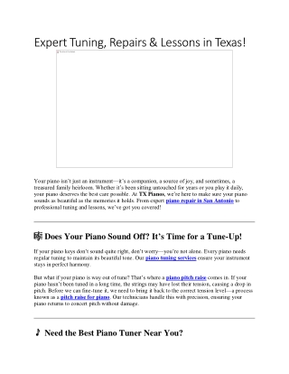 expert tuning repairs lessons in texas