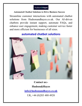 Automated Chatbot Solutions to Drive Business Success