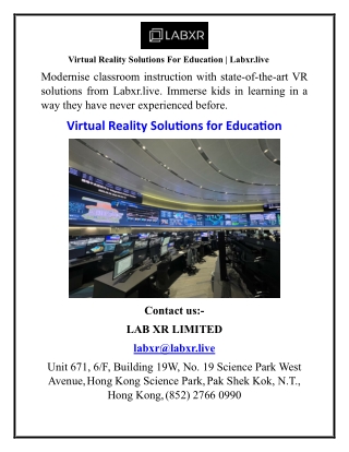 Virtual Reality Solutions For Education  Labxr.live