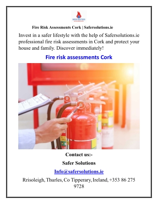 Fire Risk Assessments Cork  Safersolutions.ie
