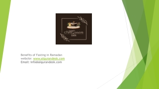 Benefits of Fasting