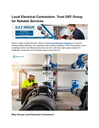 local electrical contractors trust def group