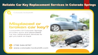 Reliable Car Key Replacement Services in Colorado Springs