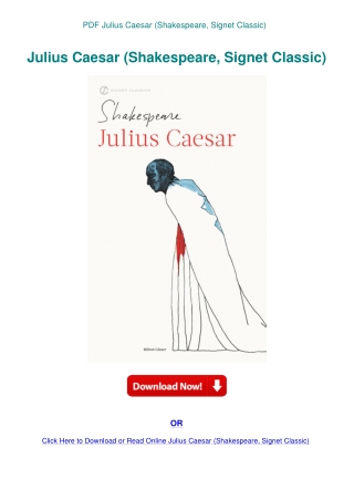 PDF Julius Caesar (Shakespeare  Signet Classic)