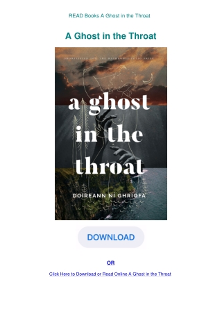 READ Books A Ghost in the Throat