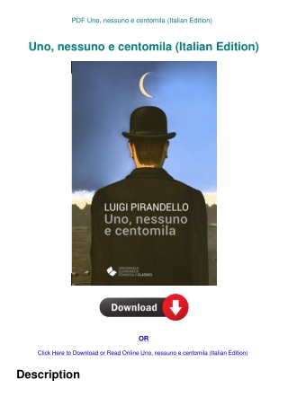 PDF Uno  nessuno e centomila (Italian Edition)