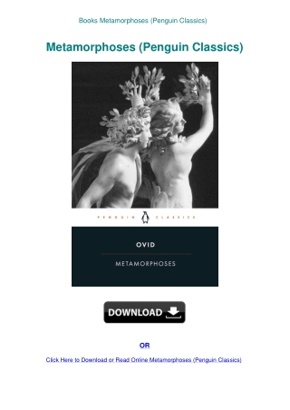 Books Metamorphoses (Penguin Classics)