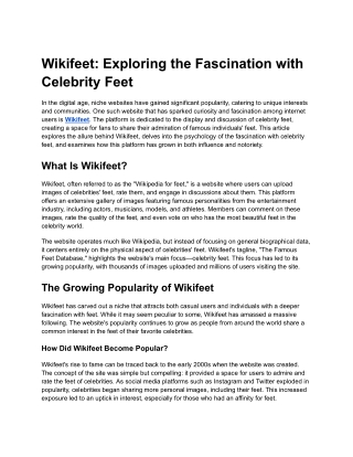 Wikifeet_ Exploring the Fascination with Celebrity Feet