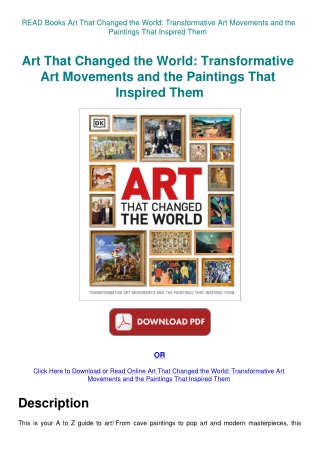 READ Books Art That Changed the World Transformative Art Movements and the Paintings That Inspired T