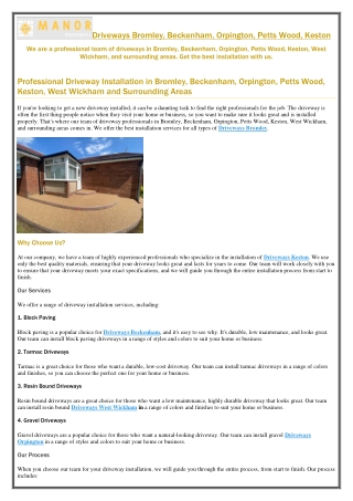 Block Paving Bromley Conveniencedriveways.com