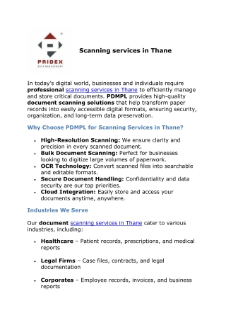 Scanning services in Thane