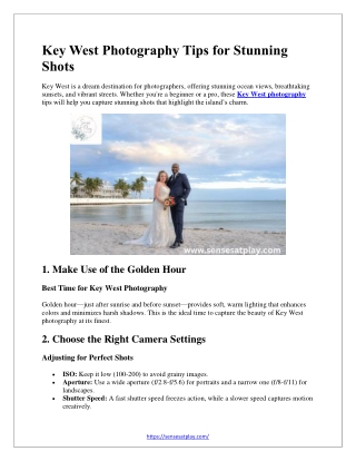 Key West Photography Tips for Stunning Shots