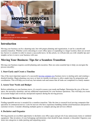 Moving Your Business: Tips for a Seamless Transition