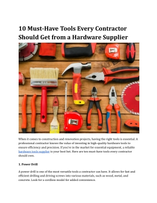10 must have tools every contractor should