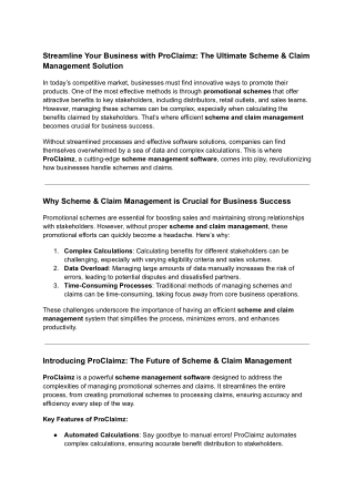 Streamline Your Business with ProClaimz_ The Ultimate Scheme & Claim Management Solution