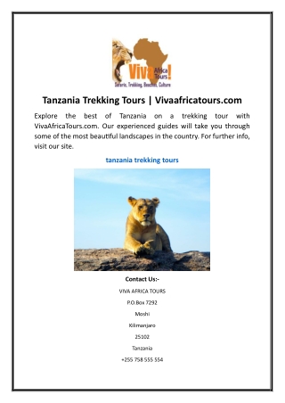 Tanzania Trekking Tours Vivaafricatours