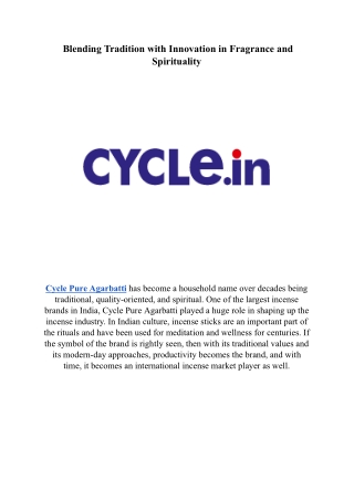 Cycle Pure Agarbatti .docx