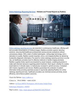 online radiology reporting services reliable