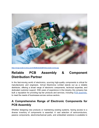 Reliable PCB Assembly & Component Distribution Partner _ Blog Post Content 1 _ Month 1