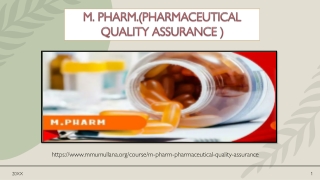 M. PHARM.(PHARMACEUTICAL QUALITY ASSURANCE )