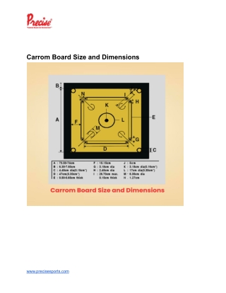 carrom board size and dimensions