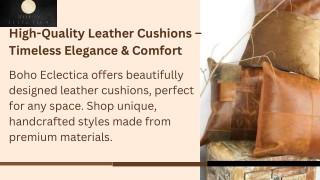High-Quality Leather Cushions – Timeless Elegance & Comfort