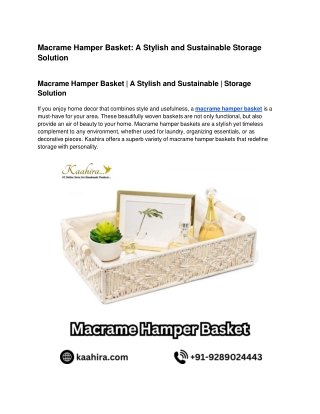 macrame hamper basket a stylish and sustainable
