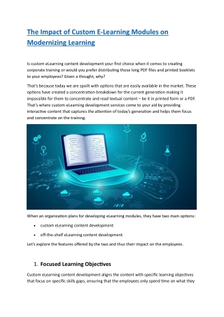 The Impact of Custom E