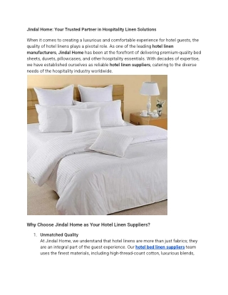 jindal home your trusted partner in hospitality