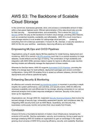 AWS S3_ The Backbone of Scalable Cloud Storage