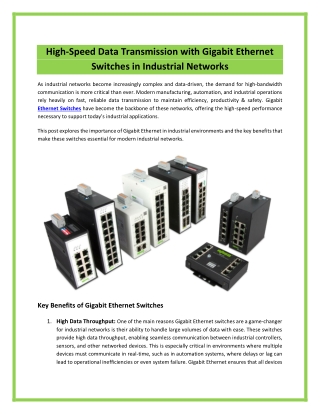high speed data transmission with gigabit