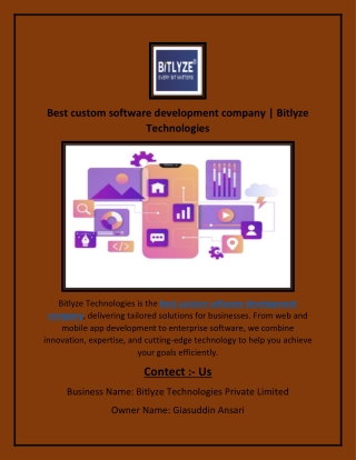 Best custom software development company | Bitlyze Technologies