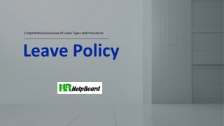Leave Policy for Employees