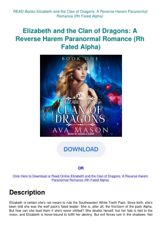 READ Books Elizabeth and the Clan of Dragons A Reverse Harem Paranormal Romance (Rh Fated Alpha)