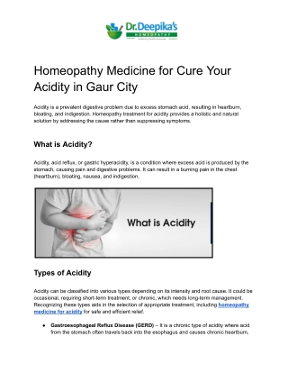 Homeopathy Medicine for Cure Your Acidity in Gaur City