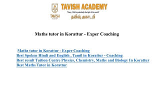 maths tutor in korattur exper coaching