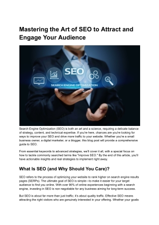 mastering the art of seo to attract and engage
