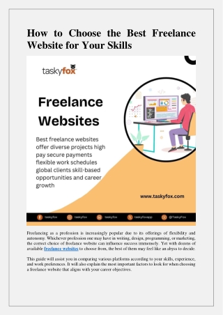 How to Choose the Best Freelance Website for Your Skills