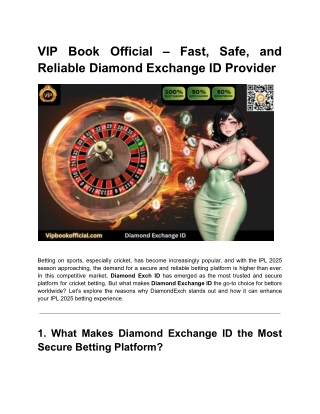 VIP Book Official – Fast, Safe, and Reliable Diamond Exchange ID Provider