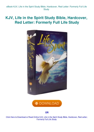 eBook KJV  Life in the Spirit Study Bible  Hardcover  Red Letter Formerly Full Life Study