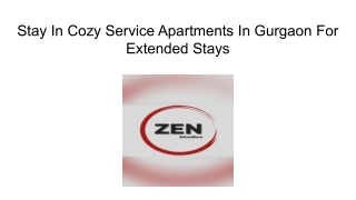 Stay In Cozy Service Apartments In Gurgaon For Extended Stays