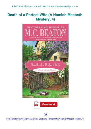 READ Books Death of a Perfect Wife (A Hamish Macbeth Mystery  4)